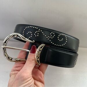 Vintage Brighton Black Leather Studded Belt
